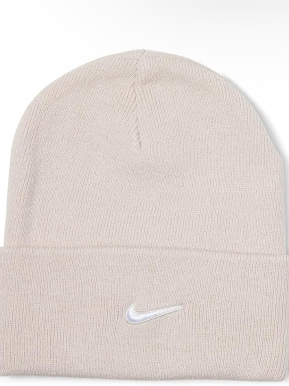 Nike Knit Beanie in Light Beige with White Swoosh unisex